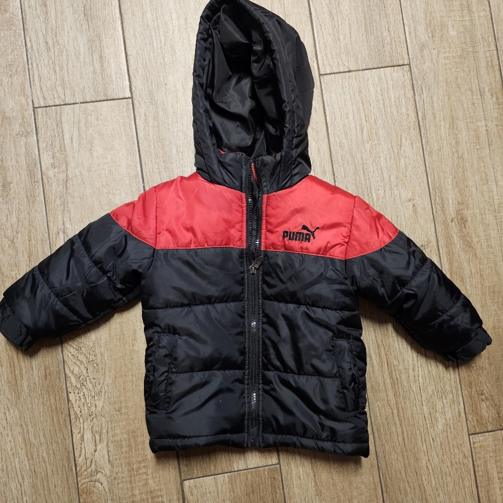 Puma Black and Red Puffer Jacket